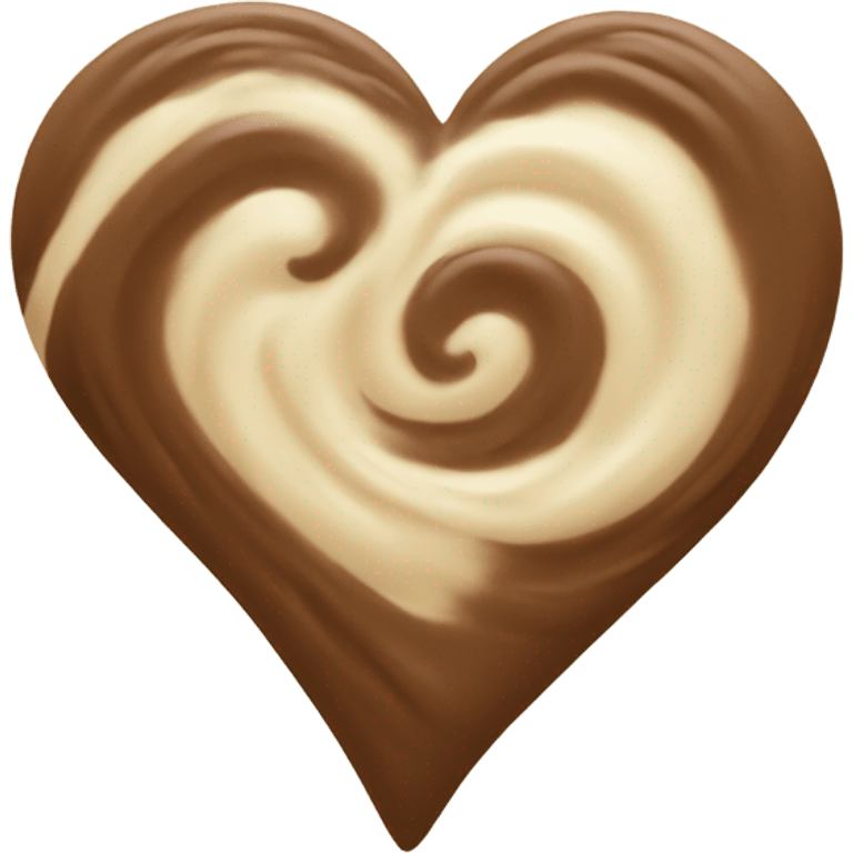 heart emoji, swirled with brown and cream emoji