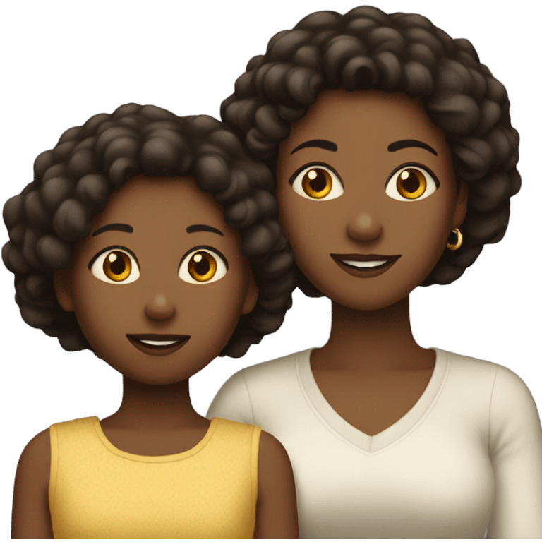 A black mom and daughter  emoji