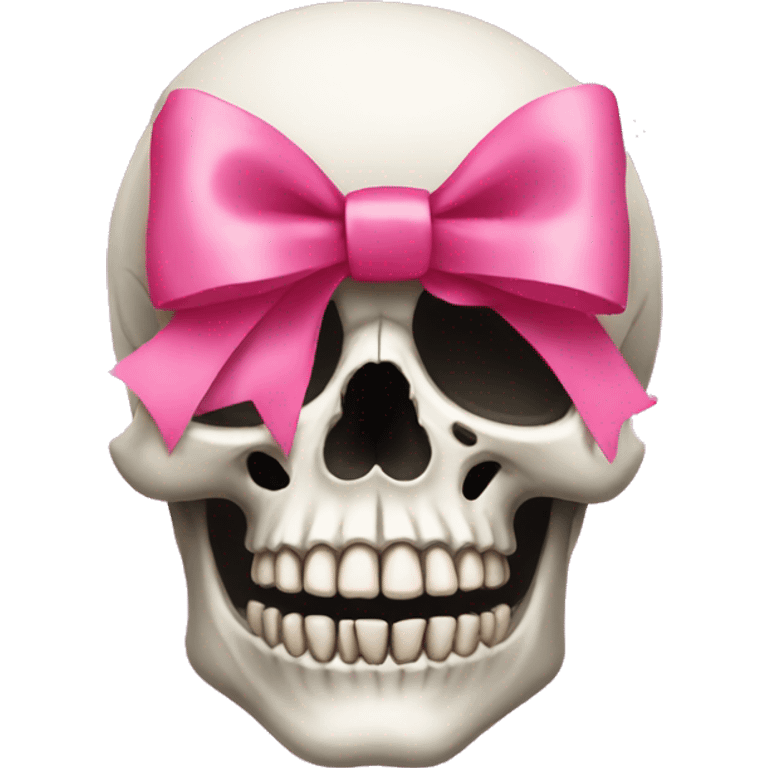 Skull with a pink bow emoji