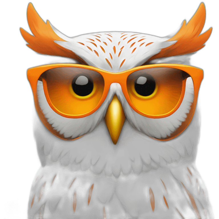 Cool Owl in cool orange sunglasses emoji