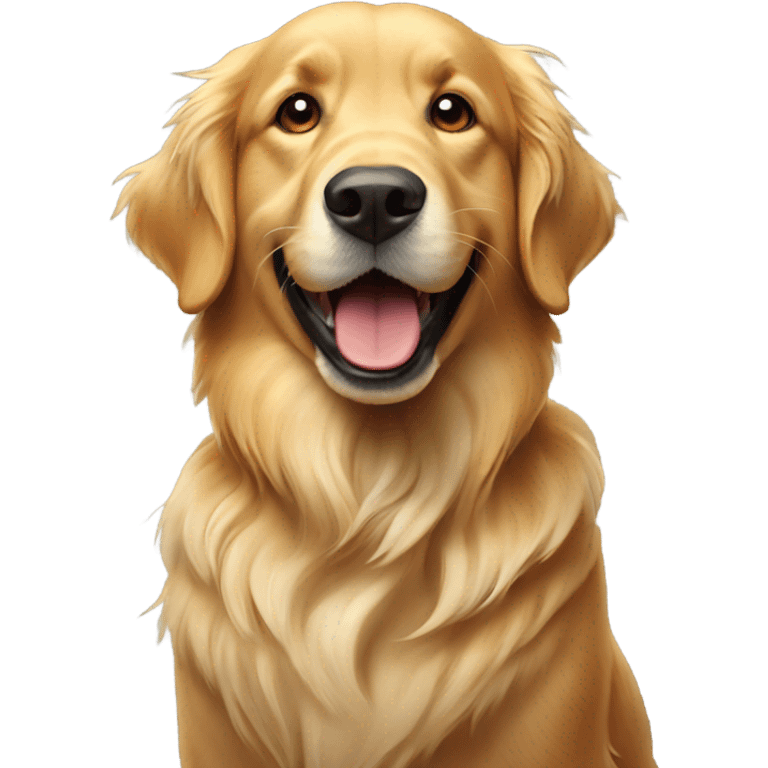 Golfing golden retriever emoji