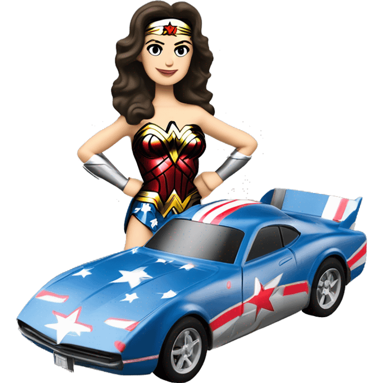 Linda Carter as WW2 Wonder Woman’s Long wheelbase widened ground effects Scion FR-S hypercar rc car emoji