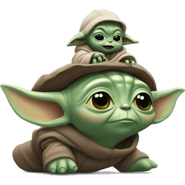 baby yoda riding big foot emoji