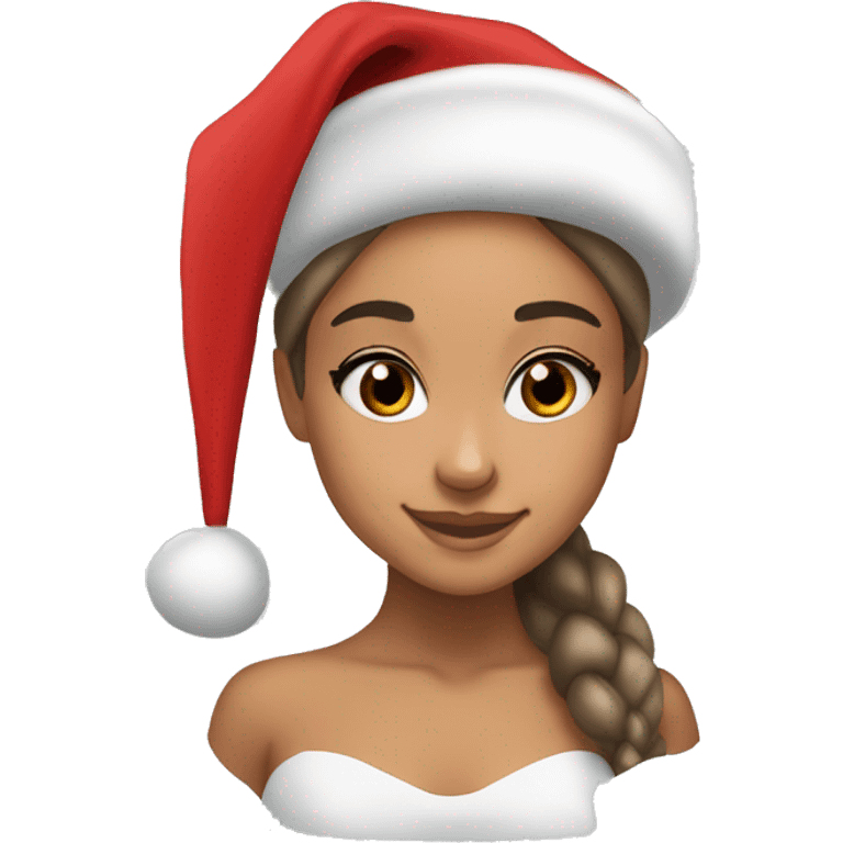 ariana grande with santa hat emoji