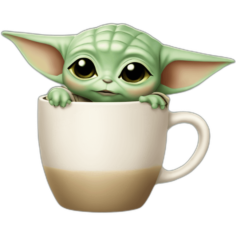 Baby yoda holding mug emoji