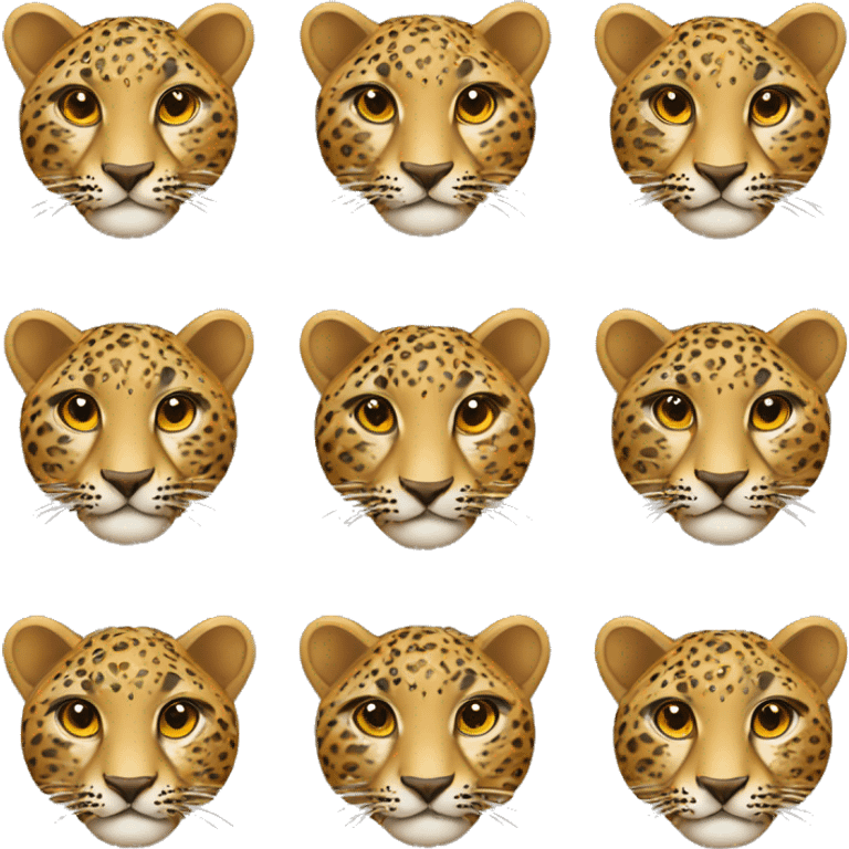 leopard stamps with heart emoji