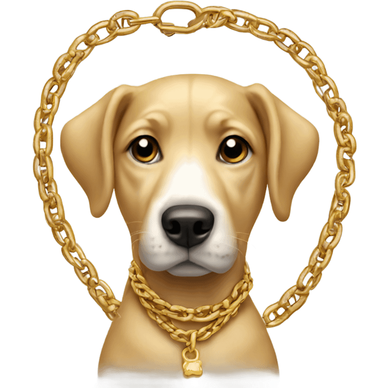 Dog wearing a gold chain emoji