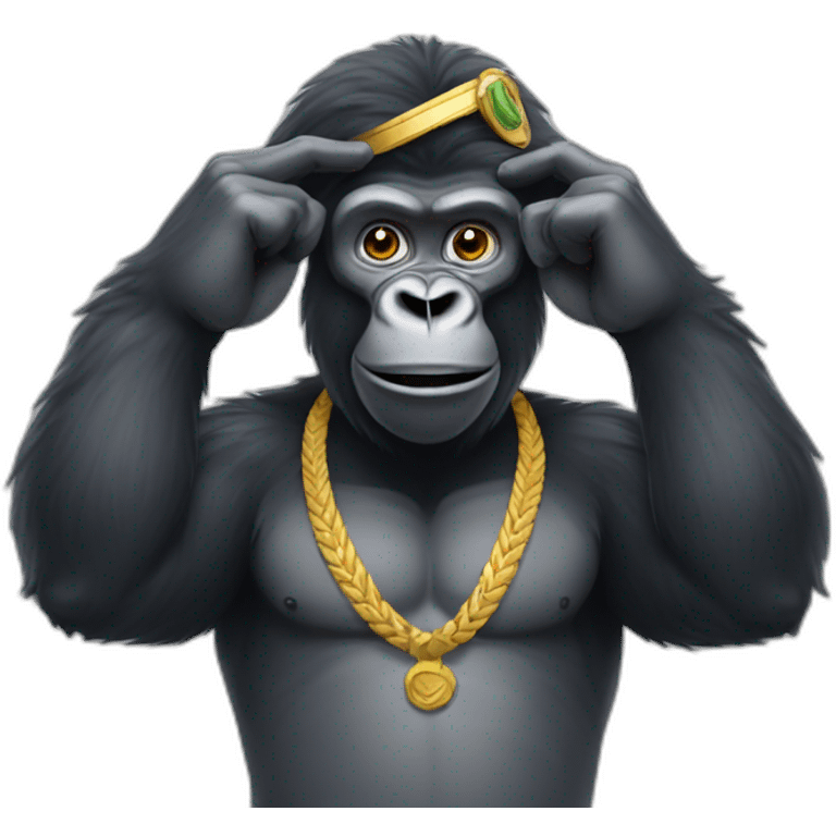 gorilla doing a salute pose emoji