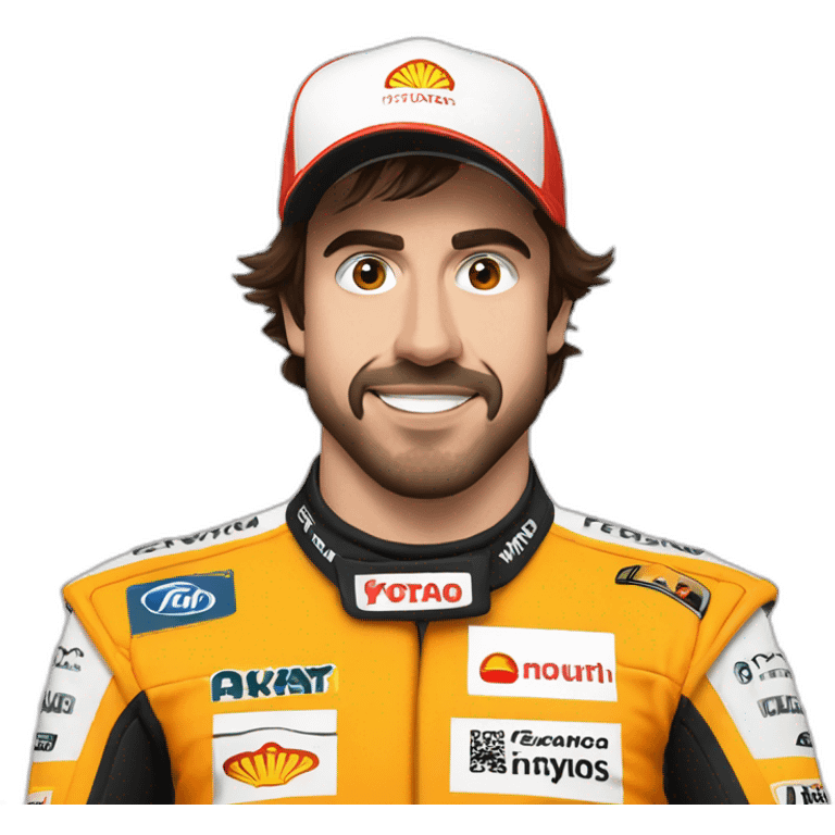 Fernando Alonso encima de una escoba logo emoji