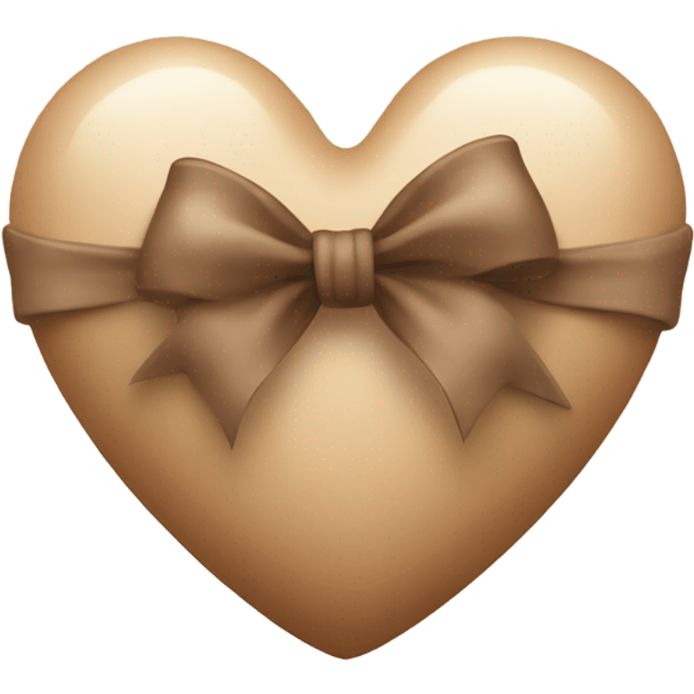 Beige - Brown Heart with bow emoji