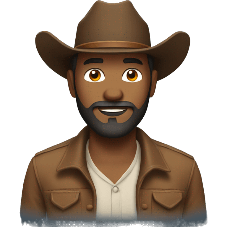 Man with a brown beard in a cowboy hat emoji