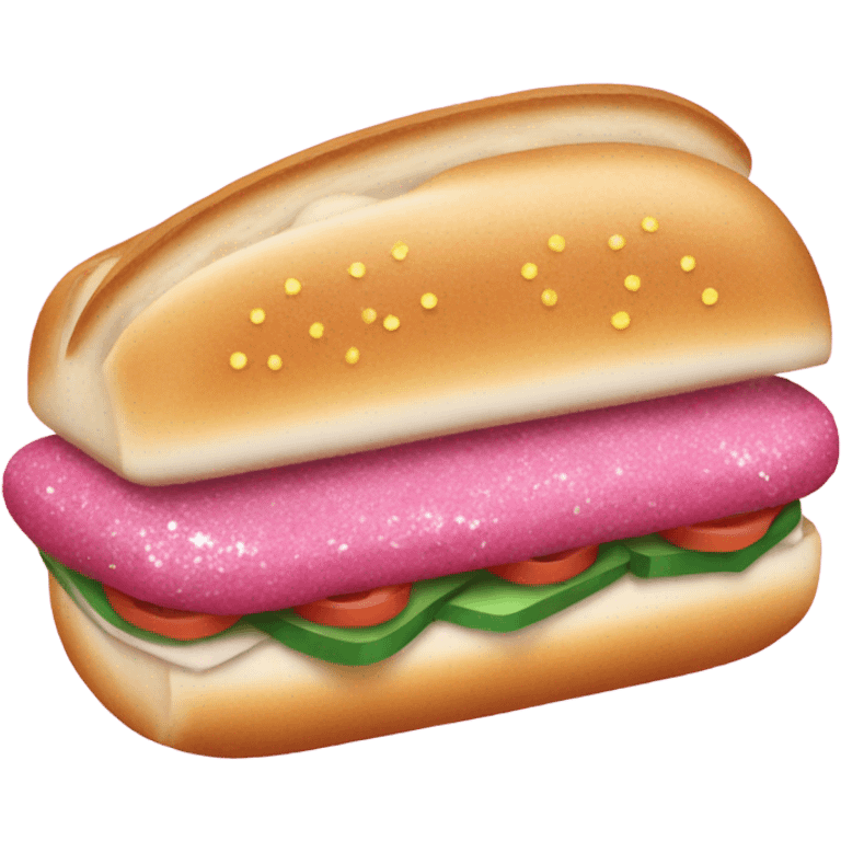 Pink subway sandwich with glitter  emoji