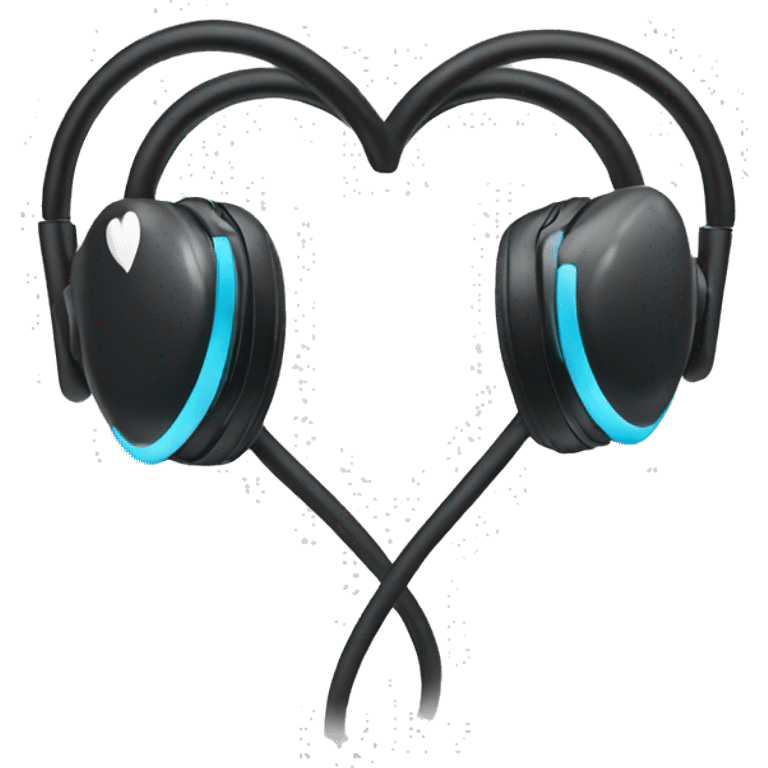 Heart shape using wired sennheiser earphones  emoji