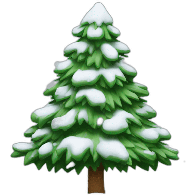 christmas tree with snow emoji