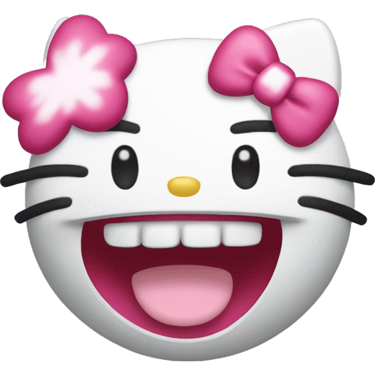 hello kitty laughing cutely emoji