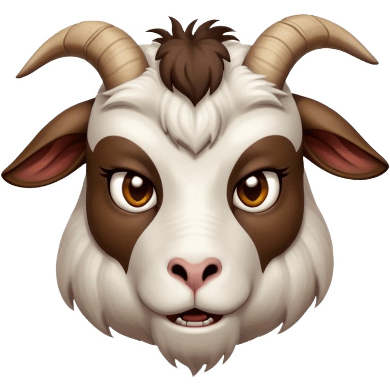 Very angry frowning goat with eyebrows agry emoji