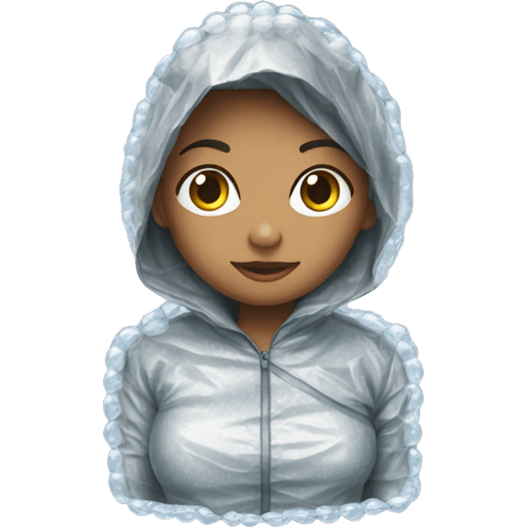 Girl wrapped in bubble wrap emoji