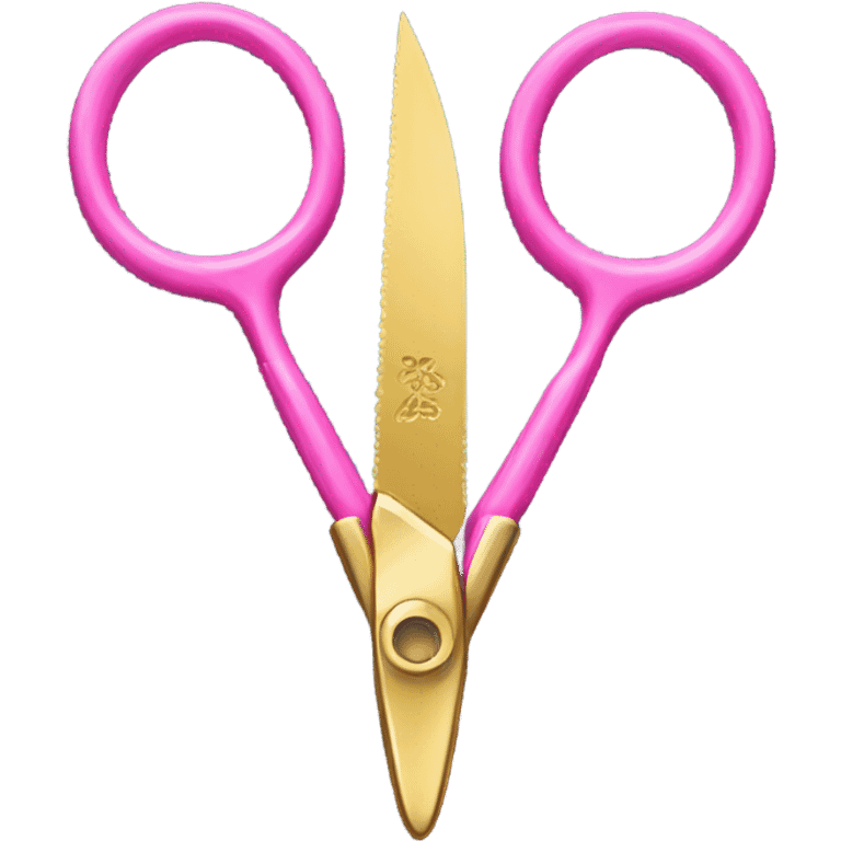 Gold scissor with pink handle emoji