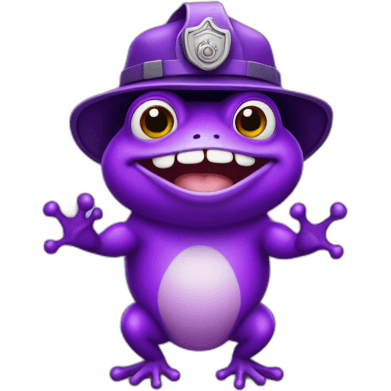 purple frog like a fireman emoji