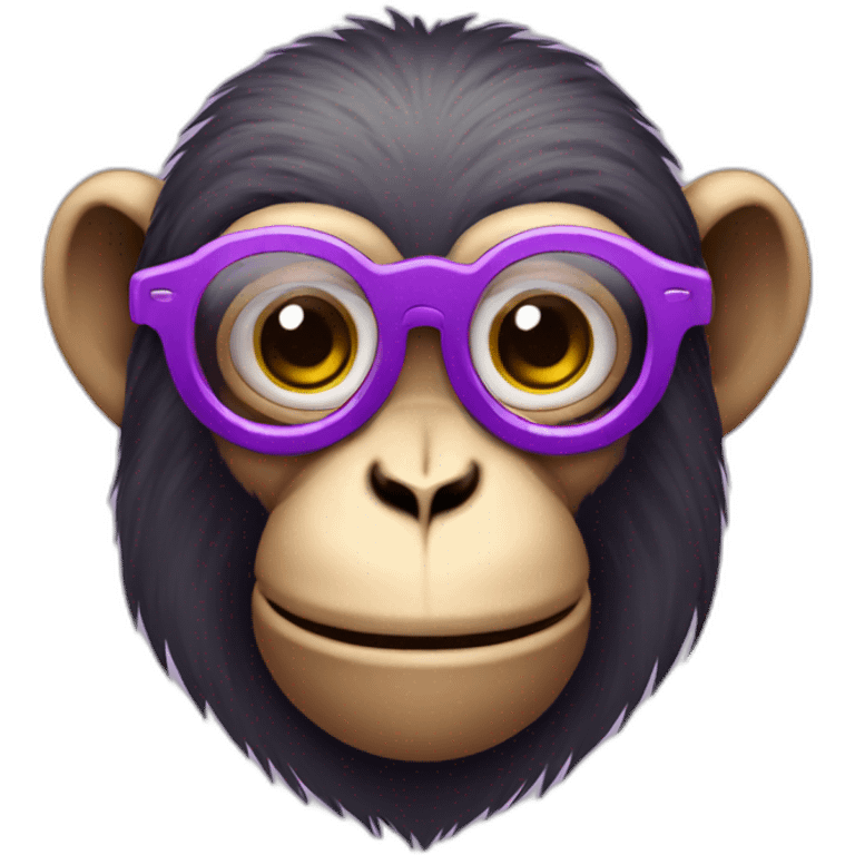 Monkey avec des lunettes rond et un pull mauves emoji