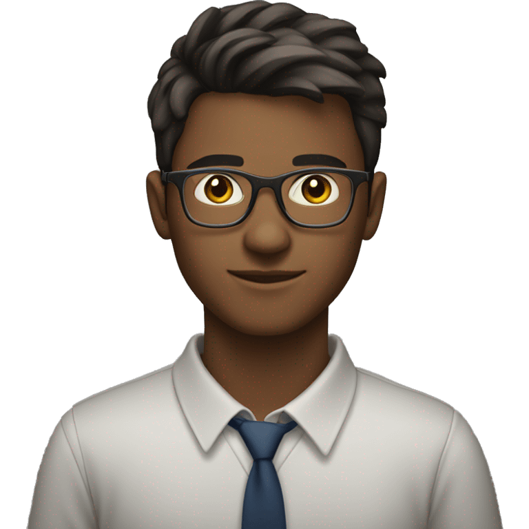 young man of about 20 years old, networker and trader with glasses emoji