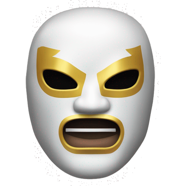 mascara de lucha libre blanca con aleta superior emoji