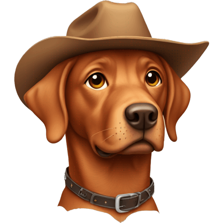 red lab with cowboy hat emoji