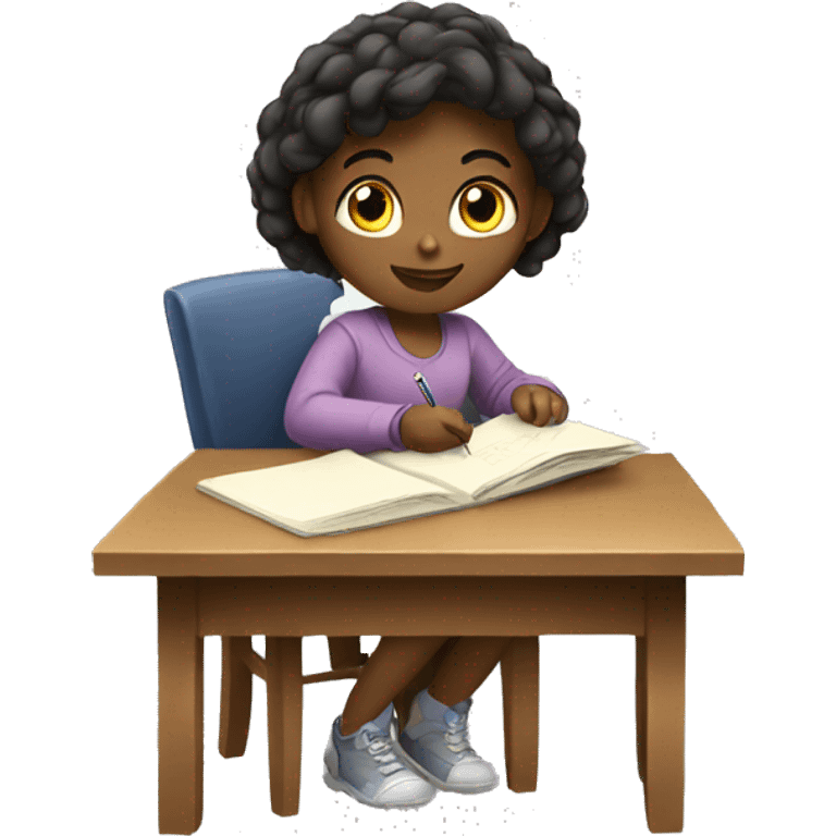 girl doing homework emoji