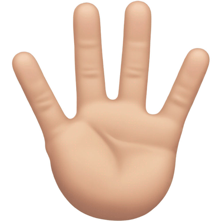 A hand with 5 fingers: the thumb, index finger, and pinky extended, while the middle and ring fingers are folded down emoji