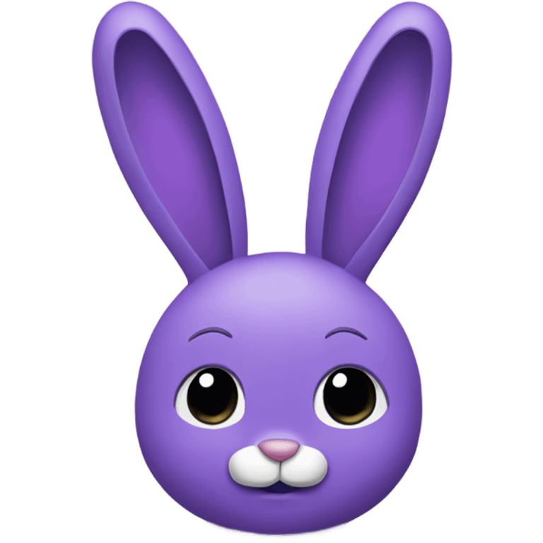 Purple rabbit with floppy ears peace sign emoji