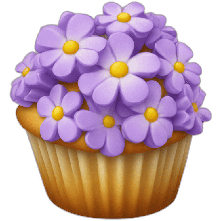 multi blossom cupcake emoji