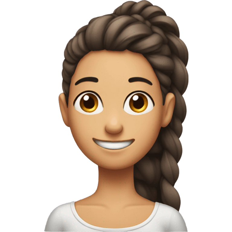 Girl smirking while putting hair behind ear emoji