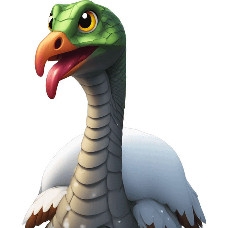 Snake Turkey in the snow emoji