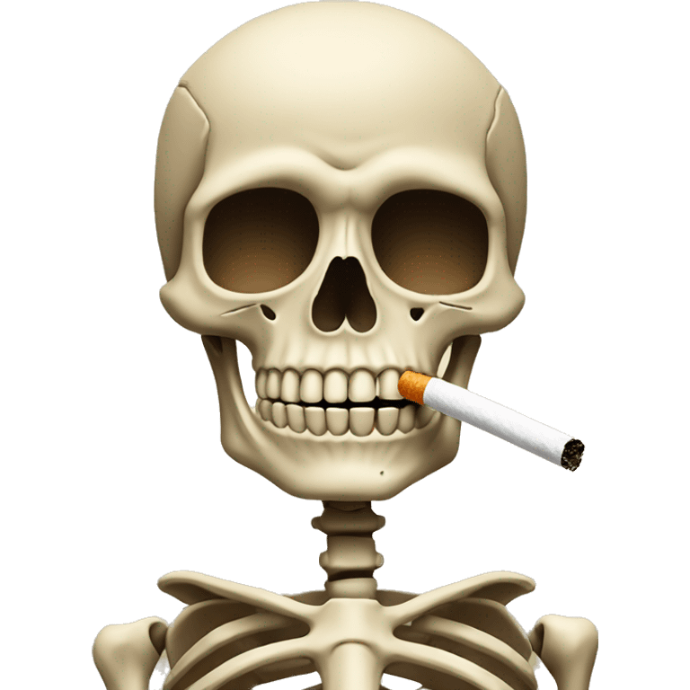 beige skeleton with a cigarette in his mouth emoji