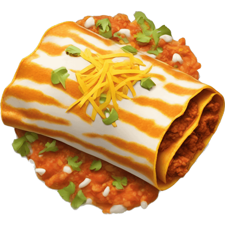 Realistic plate of enchiladas emoji