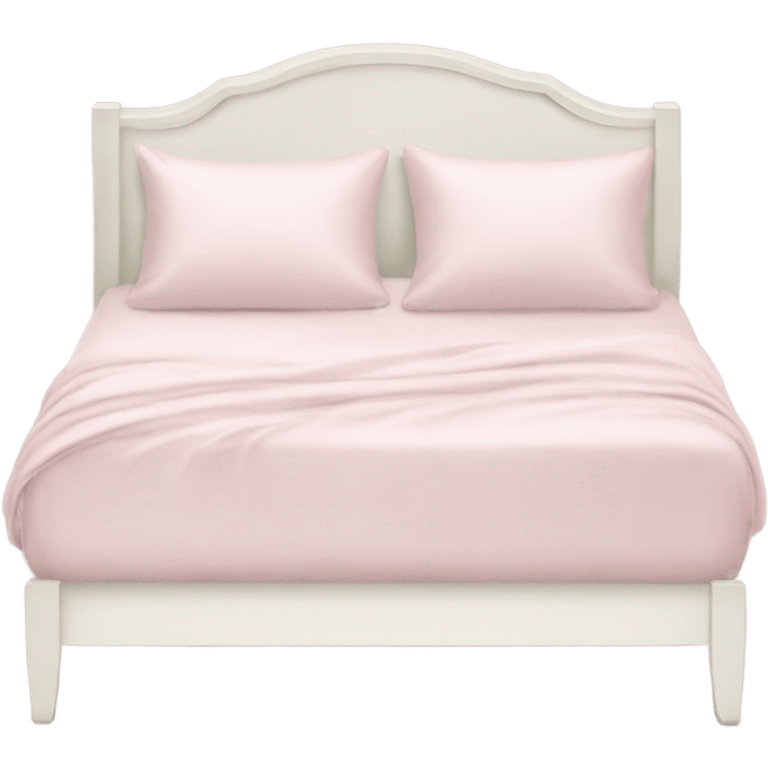 light pink silk bed with white headboard emoji