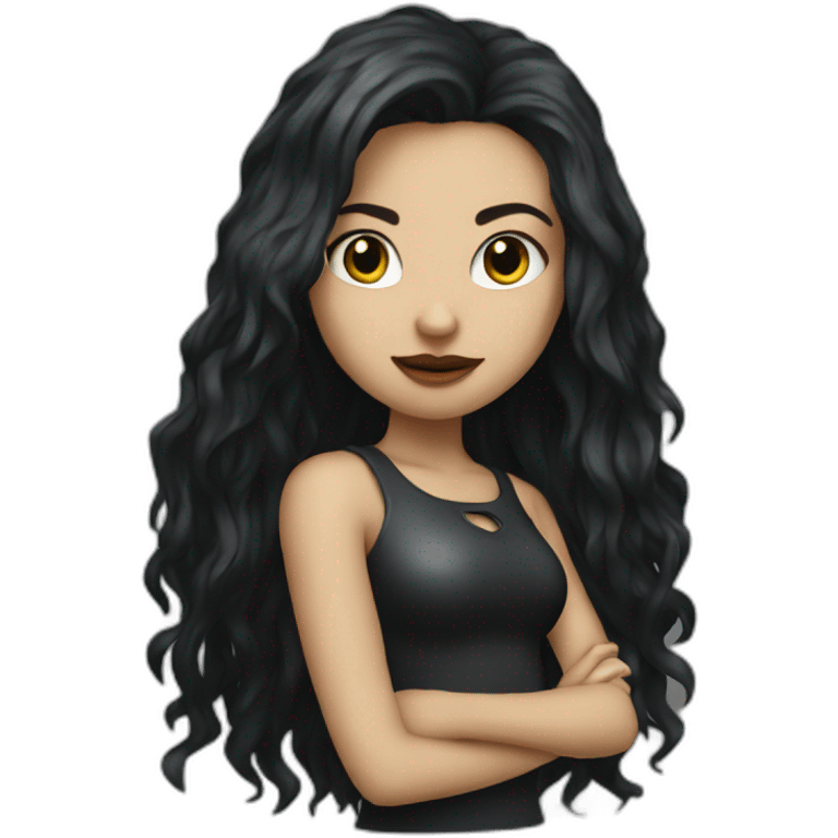 heavy metal girl dark hair emoji