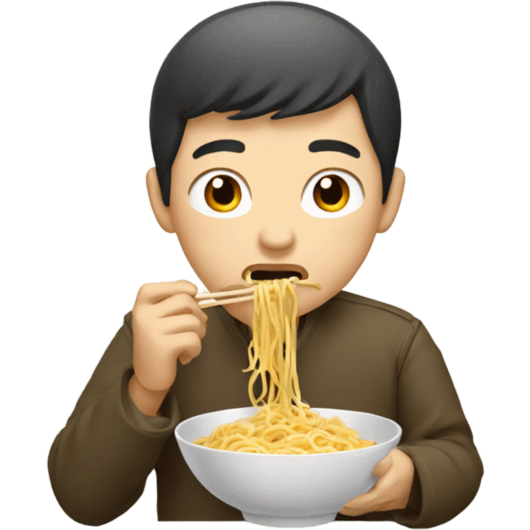 chinese man eating noodles emoji