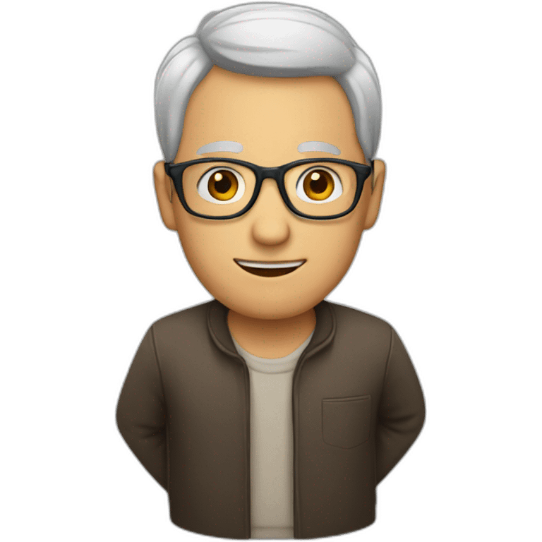 man with glasses and hands emoji