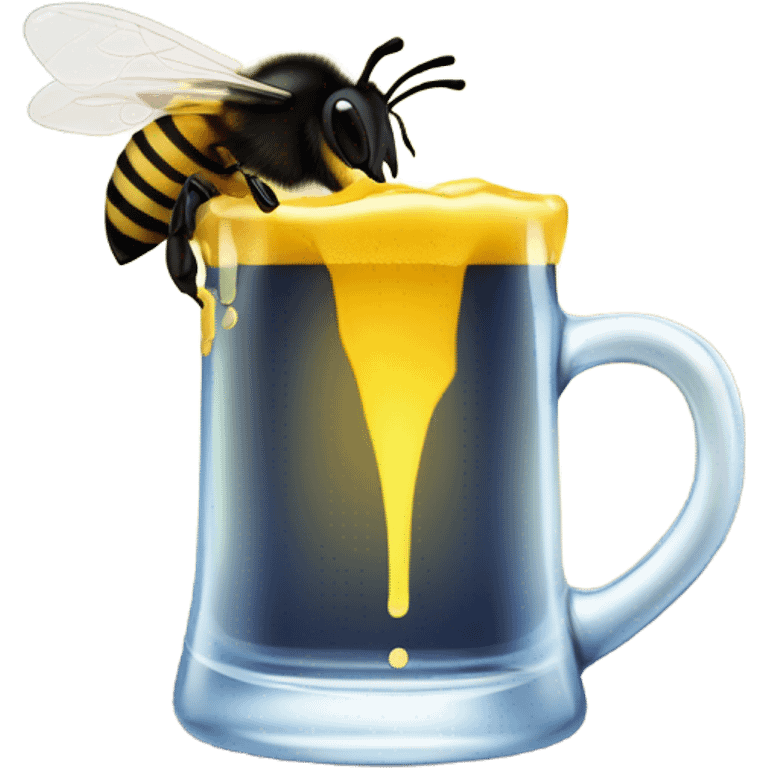 Bee drinking beer emoji