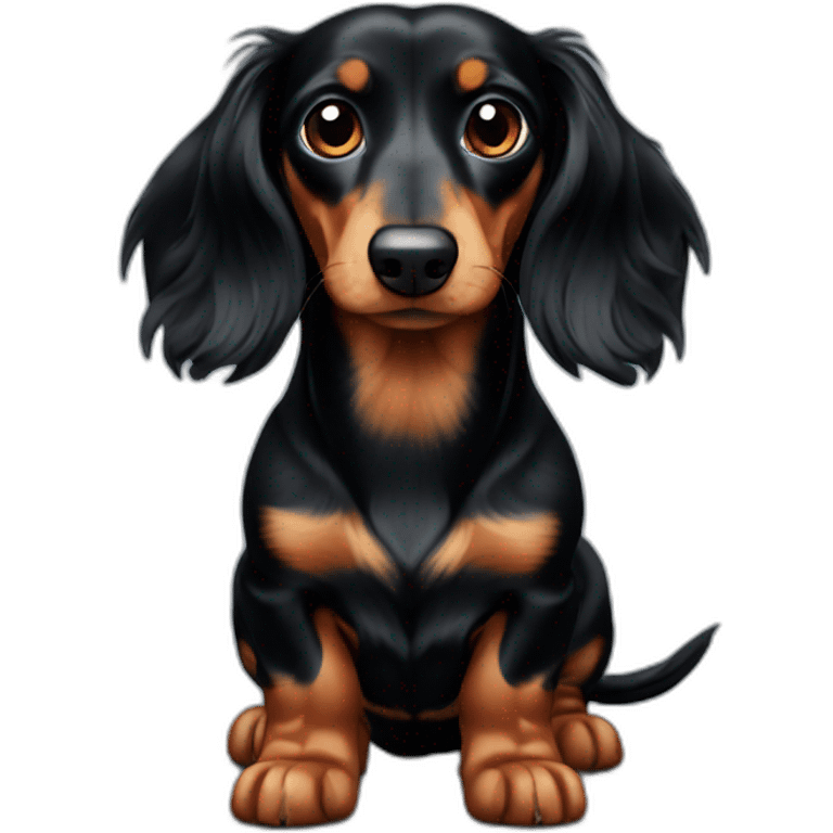 Black long haired dachshund emoji