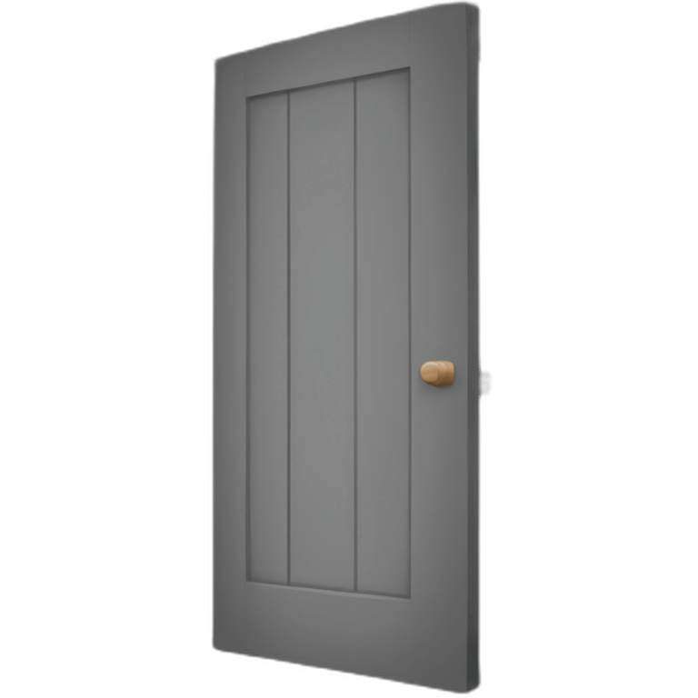 One gray wood open door perspective emoji