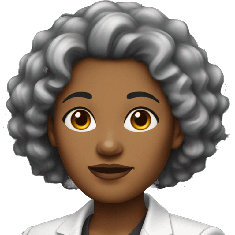 A  middle-aged  black  woman  with  curly  hair  and  a  round  face,  dressed  in  a  suit. emoji