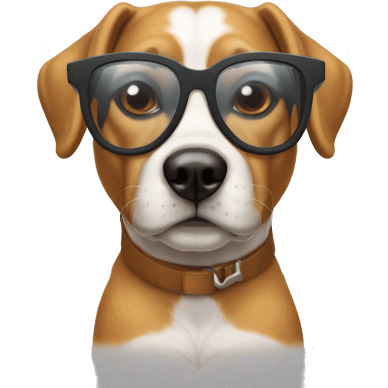 chien avec des lunettes emoji