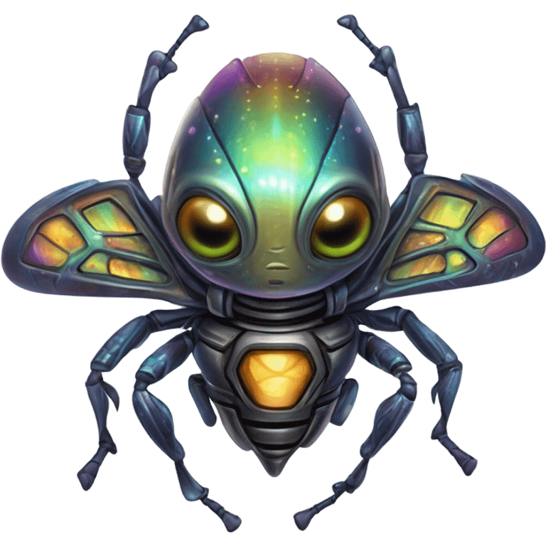 Alien bug exiting a spaceship  emoji