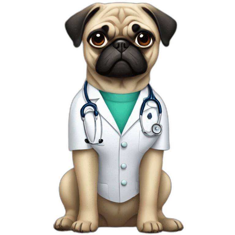 pug doctor emoji