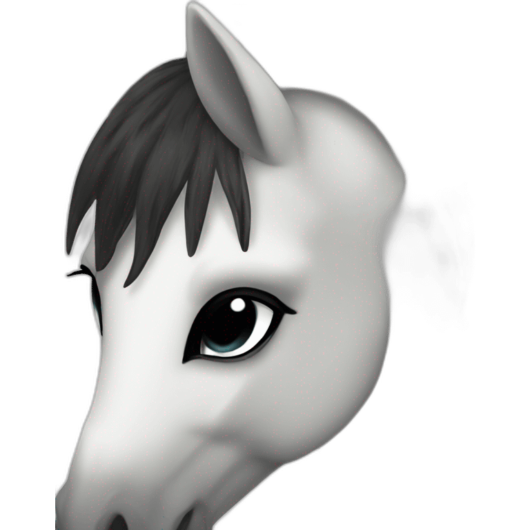 poney blanc et noir emoji