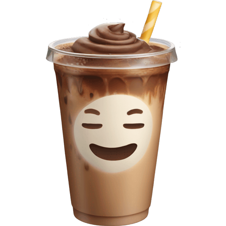 Chocolate iced latte emoji