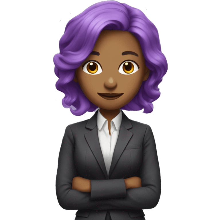 woman with purple hair in suit emoji