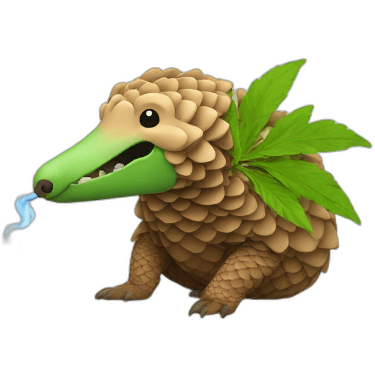 pangolin smoking a weed emoji